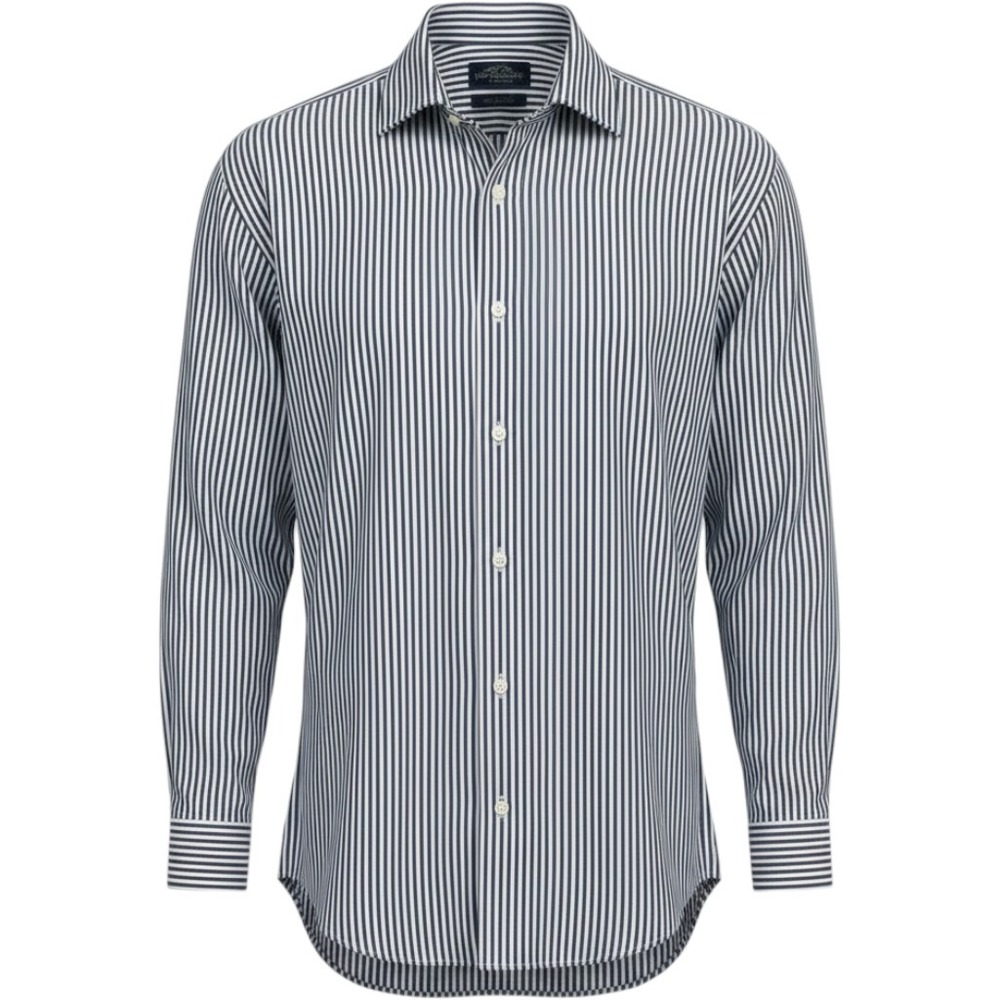 Brooks Brothers 1818 Mens Regent Dress Shirt 16.5 34/35 Navy Stripe Non Iron
